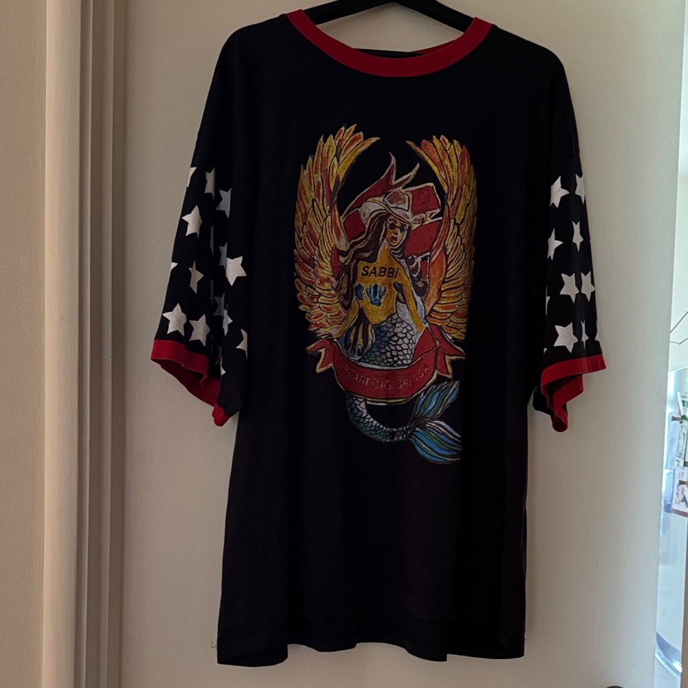SABBI - THE VERY OVERSIZED VINTAGE DREAM BIG BRENDA TEE- BLACK × 1 - L